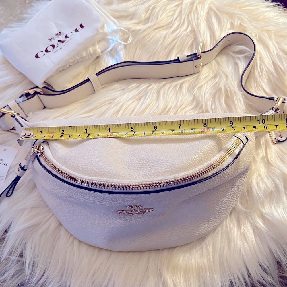 Coach White Leather Crossbody Belt Bag with Gold Hardware - Picture 3 of 7